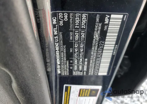 2020 Mercedes-Benz Gle 450 4Matic из США, поврежденный, VIN 4JGFB5KB3LA247622